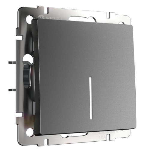 Выключатель сенсорный с подсветкой без рамки Werkel 1-кл. графит матовый картинка